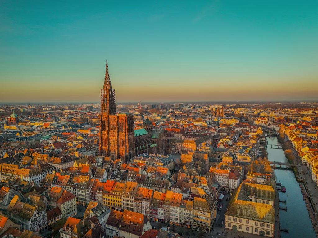 Aerial view of Strasbourg
